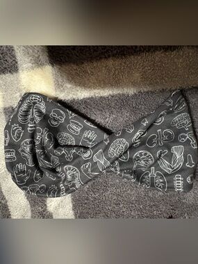 Black Anatomical Print Headband Hair Wrap - Women’s Accessories